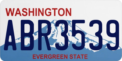 WA license plate ABR3539