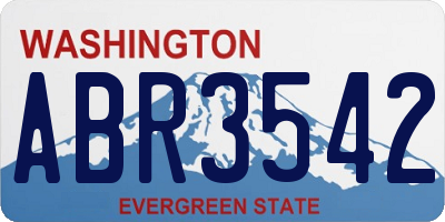 WA license plate ABR3542