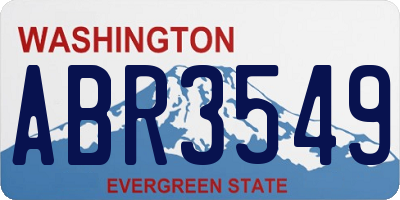 WA license plate ABR3549