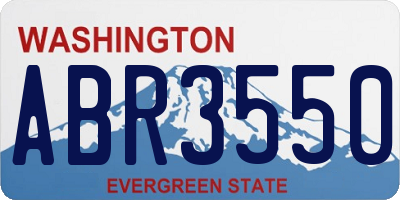WA license plate ABR3550