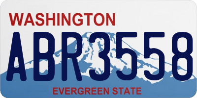 WA license plate ABR3558