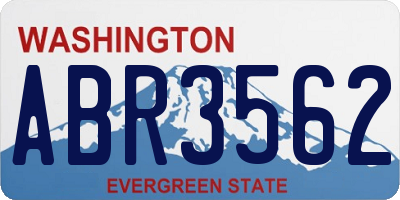 WA license plate ABR3562