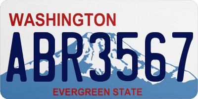 WA license plate ABR3567
