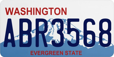 WA license plate ABR3568