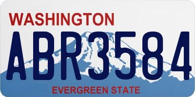 WA license plate ABR3584
