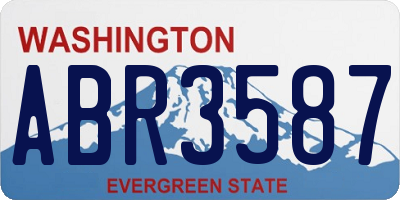 WA license plate ABR3587