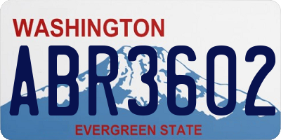 WA license plate ABR3602