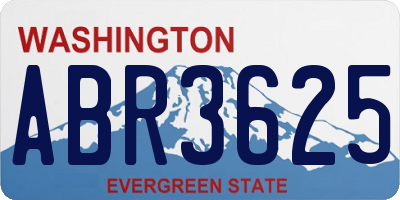 WA license plate ABR3625
