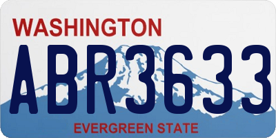 WA license plate ABR3633