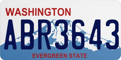 WA license plate ABR3643