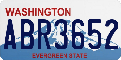 WA license plate ABR3652