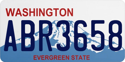 WA license plate ABR3658