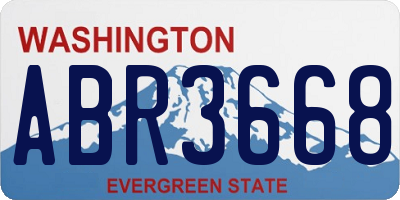 WA license plate ABR3668
