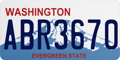 WA license plate ABR3670