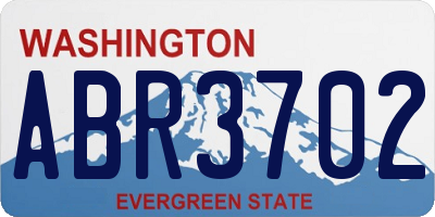 WA license plate ABR3702