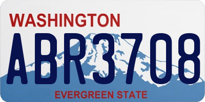 WA license plate ABR3708