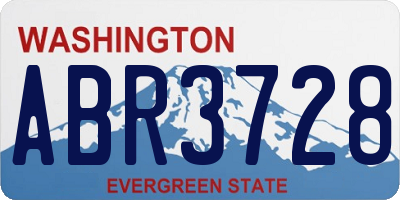WA license plate ABR3728