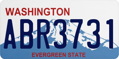 WA license plate ABR3731