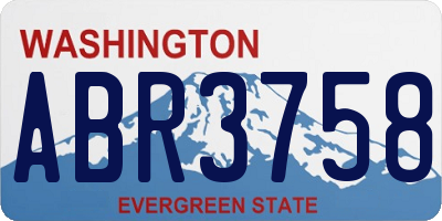 WA license plate ABR3758