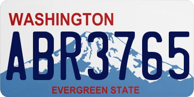 WA license plate ABR3765