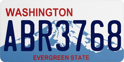 WA license plate ABR3768
