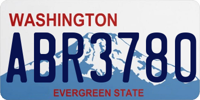 WA license plate ABR3780