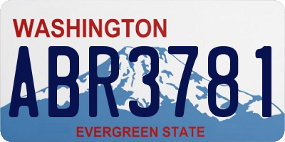 WA license plate ABR3781