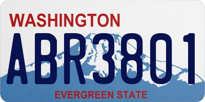 WA license plate ABR3801