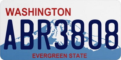 WA license plate ABR3808