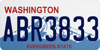 WA license plate ABR3833