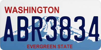 WA license plate ABR3834