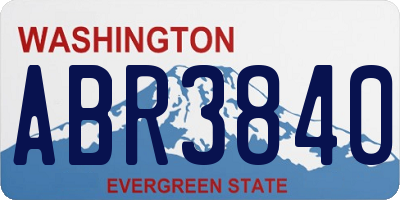 WA license plate ABR3840