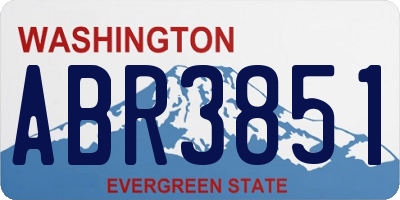 WA license plate ABR3851