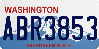 WA license plate ABR3853