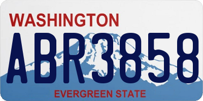 WA license plate ABR3858