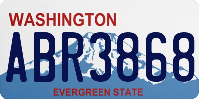 WA license plate ABR3868
