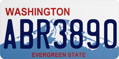 WA license plate ABR3890