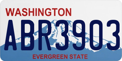 WA license plate ABR3903