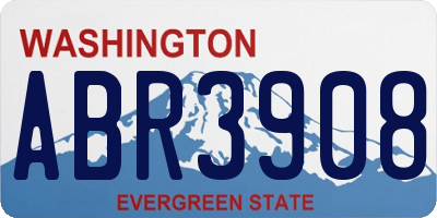 WA license plate ABR3908