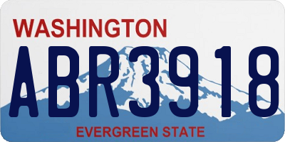 WA license plate ABR3918