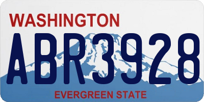 WA license plate ABR3928