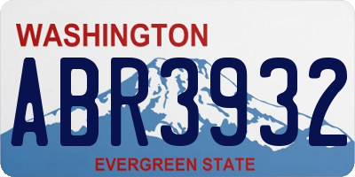 WA license plate ABR3932