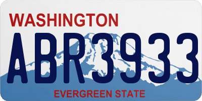 WA license plate ABR3933