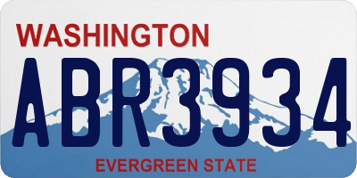 WA license plate ABR3934