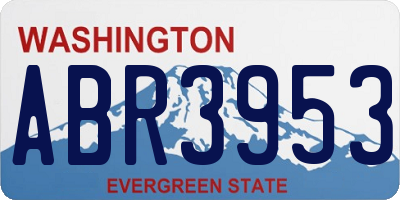 WA license plate ABR3953