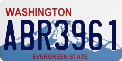 WA license plate ABR3961