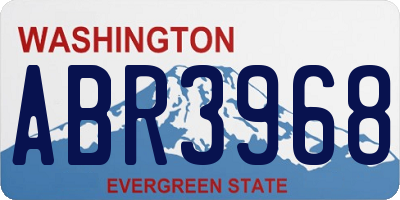 WA license plate ABR3968
