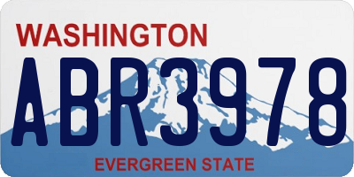 WA license plate ABR3978