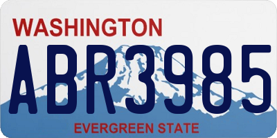 WA license plate ABR3985