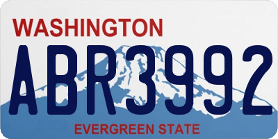 WA license plate ABR3992